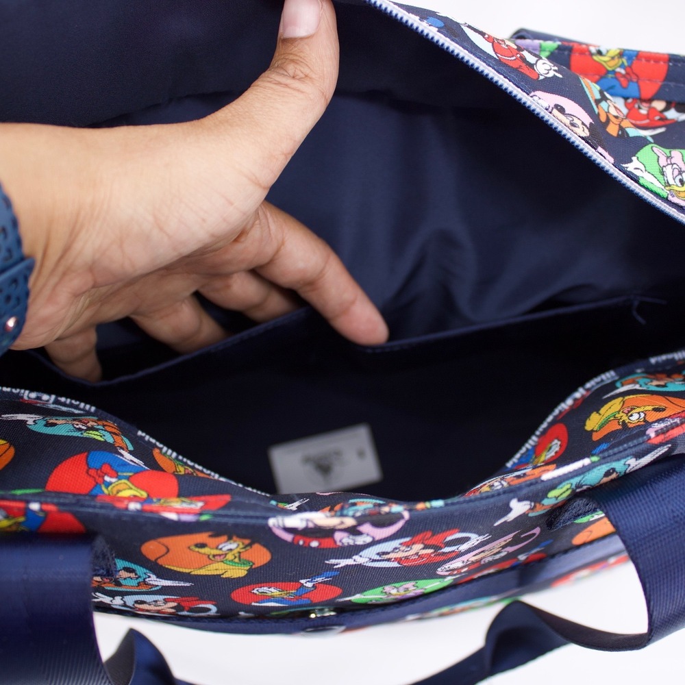 Walt Disney World Tote Laptop Bag Blue Mickey Friends Travel Parks Vacation Chic - Picture 7 of 13